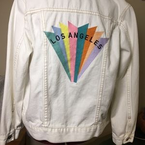 Pacsun white jeans jacket Los Angeles